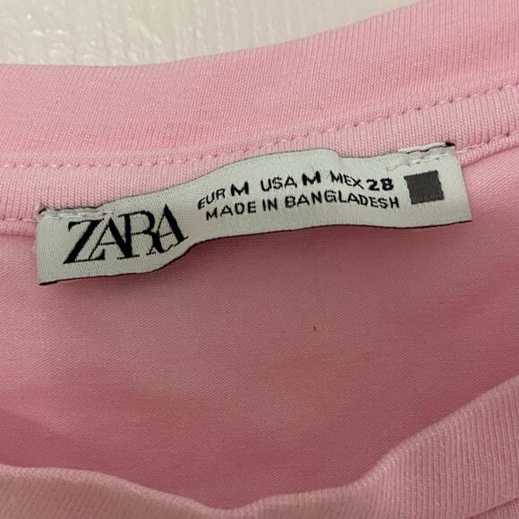 ZARA • Baby Pink Cropped Fitted Sleeveless Scoop Neck Tank Top - Picture 6 of 6